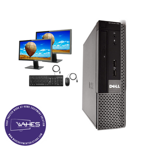 Dell Optiplex 790 Micro Refurbished Dual Desktop PC Set (19-24" Monitor + Keyboard and Mouse Accessories):  i3-2100|@ 3.4 Ghz|4GB Ram|500 GB HDD|Call Center Work from Home|School|Office|Call Center Work from Home|School|Office