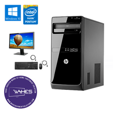 Load image into Gallery viewer, HP 200 G1 MT Business Refurbished GRADE A Single Desktop PC Set (19-24&quot; Monitor + Keyboard and Mouse Accessories): Intel Pentium J2850|4GB Ram|500GB HDD|School|Office