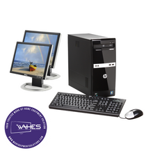 Load image into Gallery viewer, HP Desktop PC 505B MT Refurbished Dual Desktop PC Set (19-24&quot; Monitor + Keyboard and Mouse Accessories):  AMD Athlon II X2 220|@ 2.8ghz|4GB RAM|250GB  HDD|Call Center Work from Home|School|Office