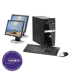 HP Desktop PC 505B MT Refurbished Dual Desktop PC Set (19-24" Monitor + Keyboard and Mouse Accessories):  AMD Athlon II X2 220|@ 2.8ghz|4GB RAM|250GB  HDD|Call Center Work from Home|School|Office