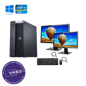 Dell Precision T3600 DT Refurbished Dual Desktop PC Set (19-24" Monitor + Keyboard and Mouse Accessories): Xeon @ 3.4GHz|12GB RAM|250GB HDD|NVIDIA QUADRO 600|Call Center Work from Home|School|Office